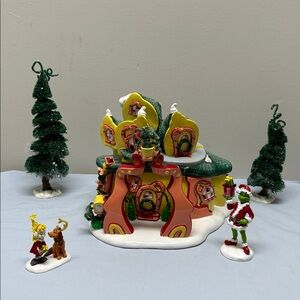 Department 56 Grinch Village Cindy-Lou Who House Retired COMPLETE Figures Trees